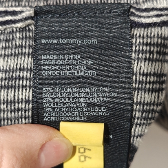 Tommy Hilfiger Wool Dress Size Small Geometric Navy Blue Collared - Picture 5 of 7